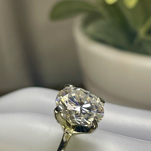 SALE‼️CERTIFIED-3.35ct DIAMOND SOLITAIRE. Rhodium plate. EARTH MINED IN BRAZIL - Picture 13 of 16